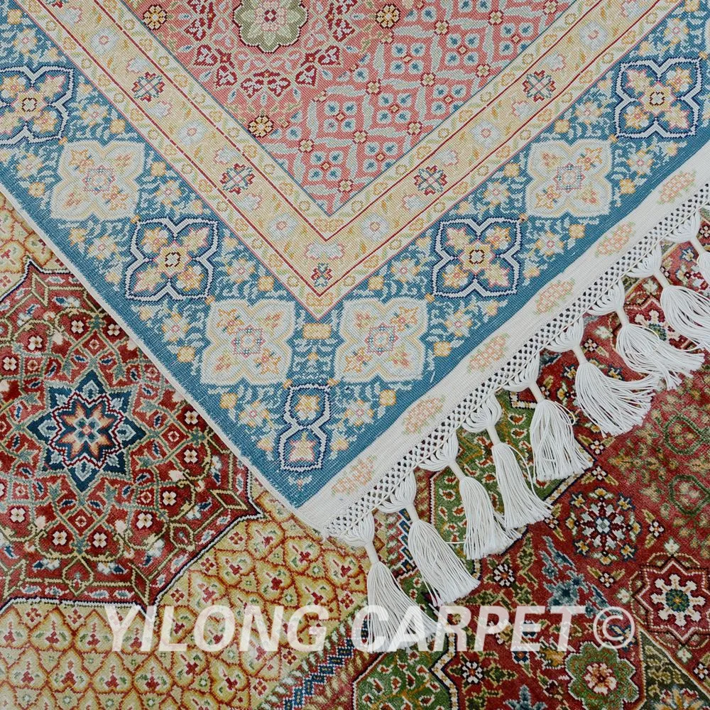 Yilong 4 3 'x6. 2' Традиционный турецкий оранжевый Шелковый ковер Vantage тонкие