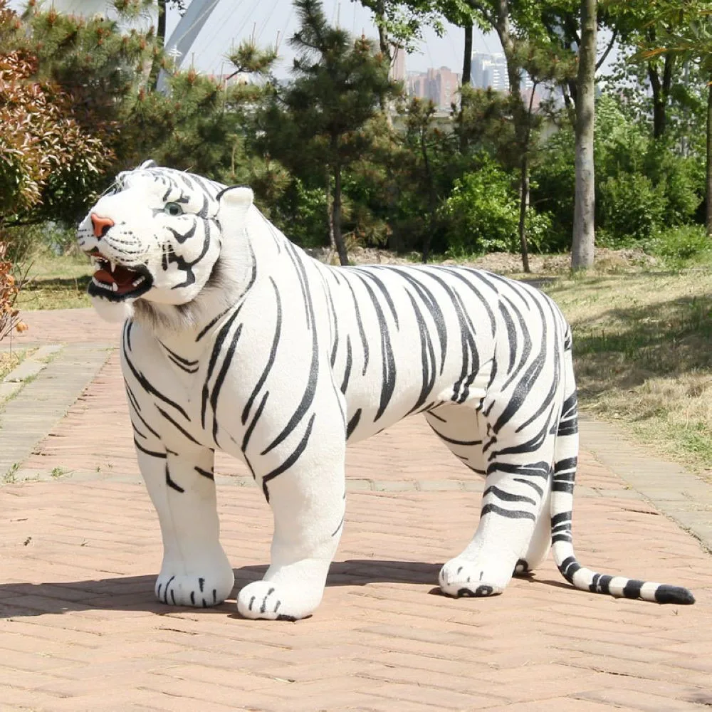 43'' Giant Lifelike Tiger Plush Toy Simulation Soft Standing Tiger Toy