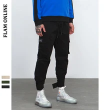 FLAM ONLINE 2019 New Casual Pants High Street Men Brand Clothing Joggers Leggings Pencil Pants Elastic Male Trousers Men