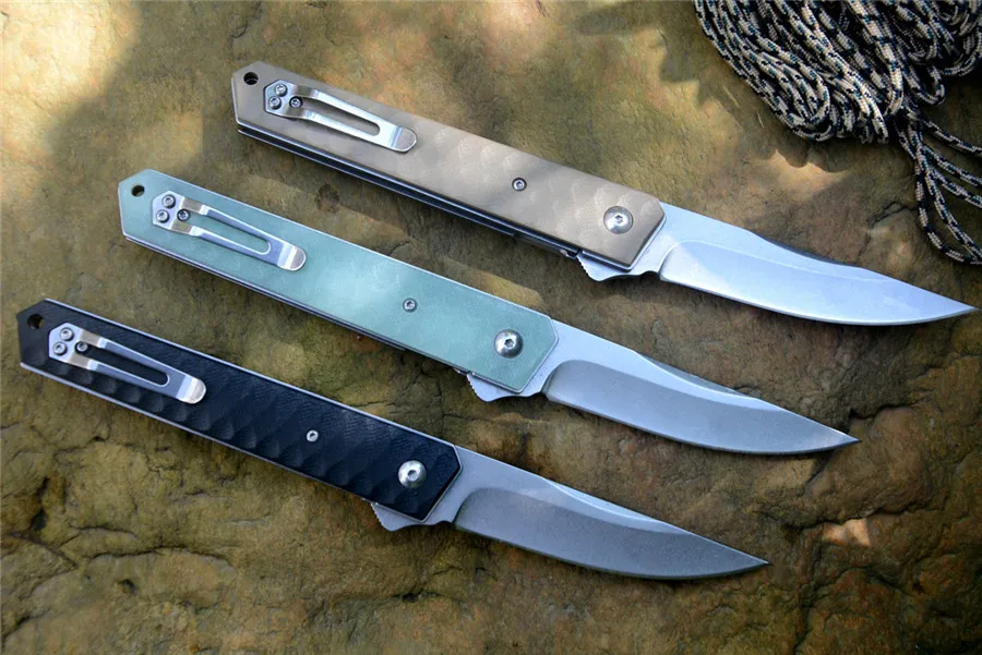 BK Folding Knife Kwaiken Ball Bearing Flipper Pocket Knife G10 Handle 8Cr13MoV Steel Outdoor Camping Survival Knives EDC Tool