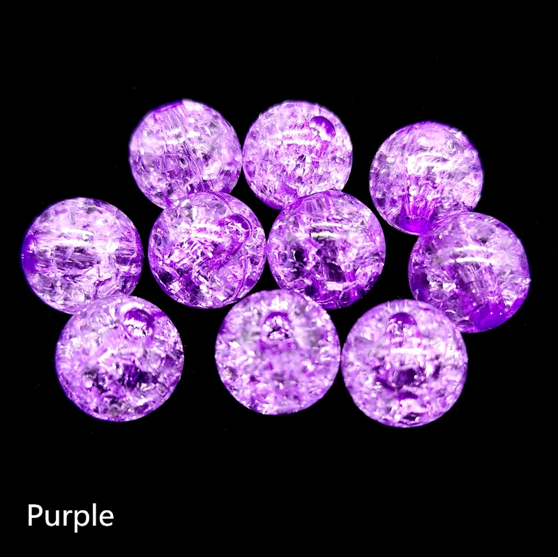10pcs 12mm Round Crackle Beads Loose Spacer Acrylic Beads For Jewelry Making Necklaces Bracelets DIY 