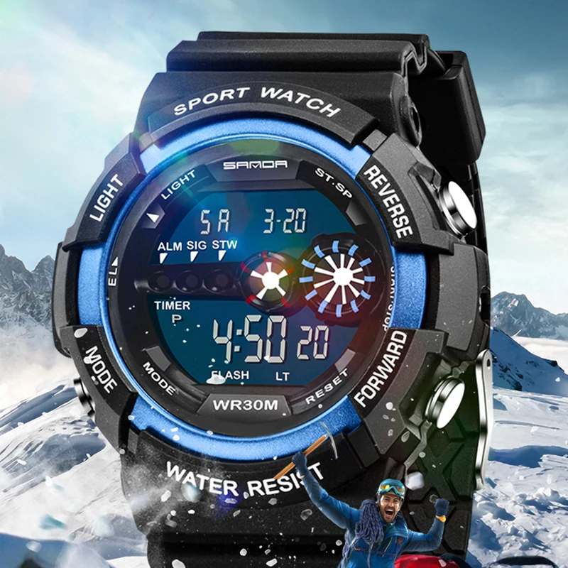 

SANDA Fashion Sport Watch Men Top Brand Luxury Famous Electronic LED Digital Wrist Watch For Male Clock Relogio Masculino 2018