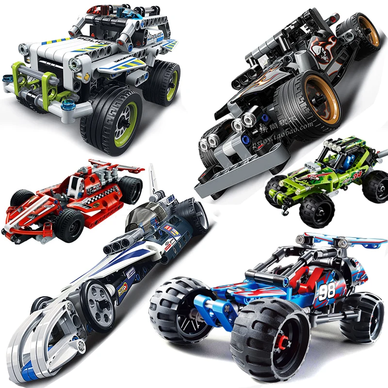 

Decool Technic Trucks Pull Back Racer Car Moto Sets Series Building Blocks Model Building Kits Toys for Children
