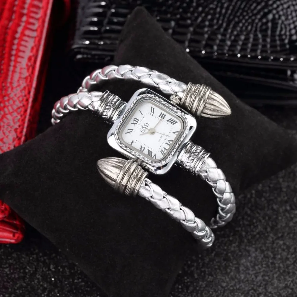 

2018 Stylish Birthday Gift Lady Women Girl Female Snake Style Alloy Vintage Retro Bangle Bracelet Wristwatch Quartz Wrist Watch