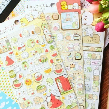 

20packs/lot Japan Funny Fresh Friends series Gilding Paper Sticker DIY Note sticker Decoration label Multifunction Wholesale