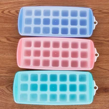 21-grid многоразовый крем-Производитель квадратной формы силиконовая форма для льда лотки с крышками мягкое дно бар DIY коробка для еды