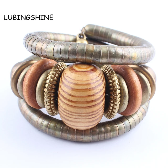 2017 Multilayer Female Bracelet Alloy Snake Chain Wood Beads Bracelets & Bangles 2017 Multilayer Female Bracelet Alloy Snake Chain Wood Beads Bracelets & Bangles