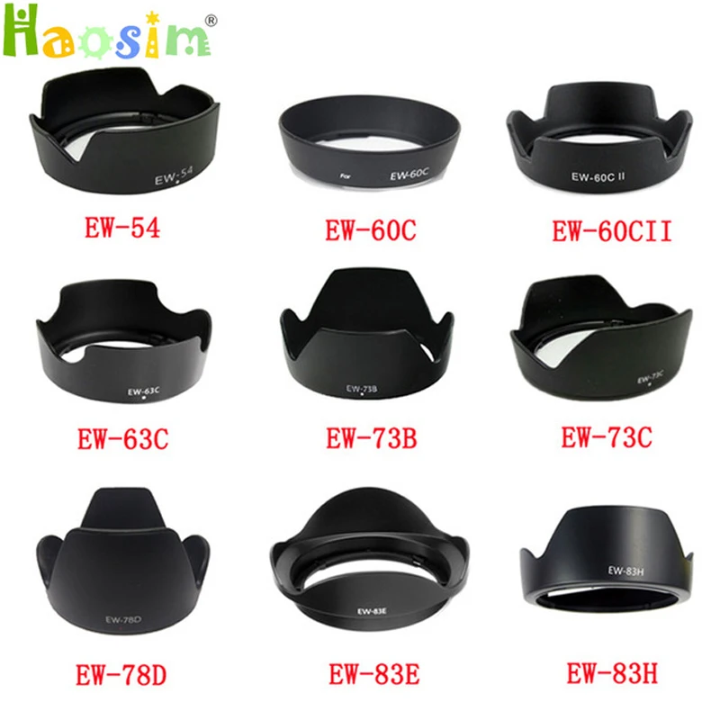 

10pcs/lot for EW-54 EW-60C EW-60CII EW-63C EW-73B EW-73C EW-78D EW-83E EW-83H camera Lens Hood for canon lens camera