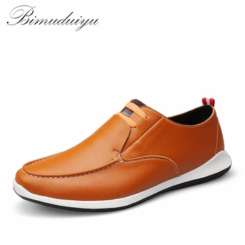 

BIMUDUIYU Four Seasons Shoes Perfect Design Overshoes Leather Men's Shoes Soft Bottom Casual Shoes Mens Large ultra light 38-47