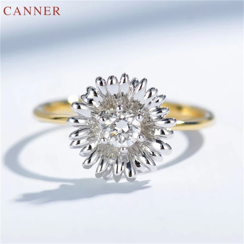 Роскошные кубические циркониевые кольца для женщин Кристалл горный хрусталь кольцо в форме большого цветка золотого цвета обручальное кольцо ювелирные изделия anillos C40