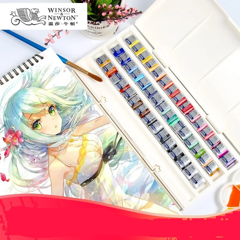 WINSOR & NEWTON 45 цветов акварельные краски котман одноцветное художник акварель пигмент искусство принадлежности для рисования