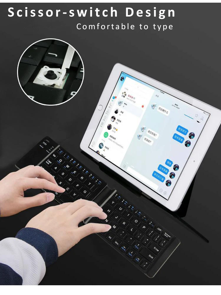 [AVATTO] портативная Bluetooth 3,0 Беспроводная складная клавиатура для IOS Android Windows iPhone iPad Tablet Phone