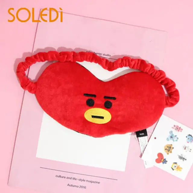 Eyeshade Sleep Mask Kpop Fans Party Decoration BTS BT21 Plush Cute Eye Masks Breathable Office