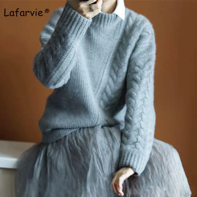 Lafarvie New Autumn Winter Women Sweaters And Pullover Turtleneck Loose Thick Knitting Cashmere Sweater Female Warm High Quality Lafarvie New Autumn Winter Women Sweaters And Pullover Turtleneck Loose Thick Knitting Cashmere Sweater Female Warm High Quality
