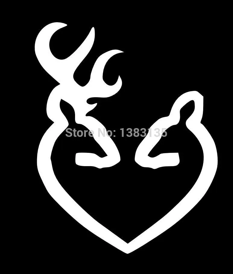 2x Browning Arms Deer Heart Logo 2/" Vinyl Decal Sticker firearm guns rifles
