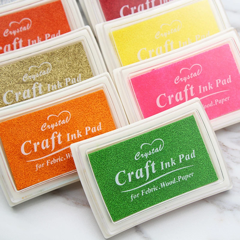 1pc Colored Inkpad DIY Carving Rubber Stamp Pad Fabric Wood Paper Artist Crystal Craft Ink Pad School Office Supply Stationery