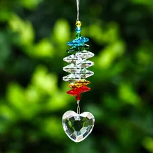 H& D в форме сердца, оконная подвеска, Хрустальная, солнцезащитная, фэншуй, радужная люстра, шаровая призма для дома и сада