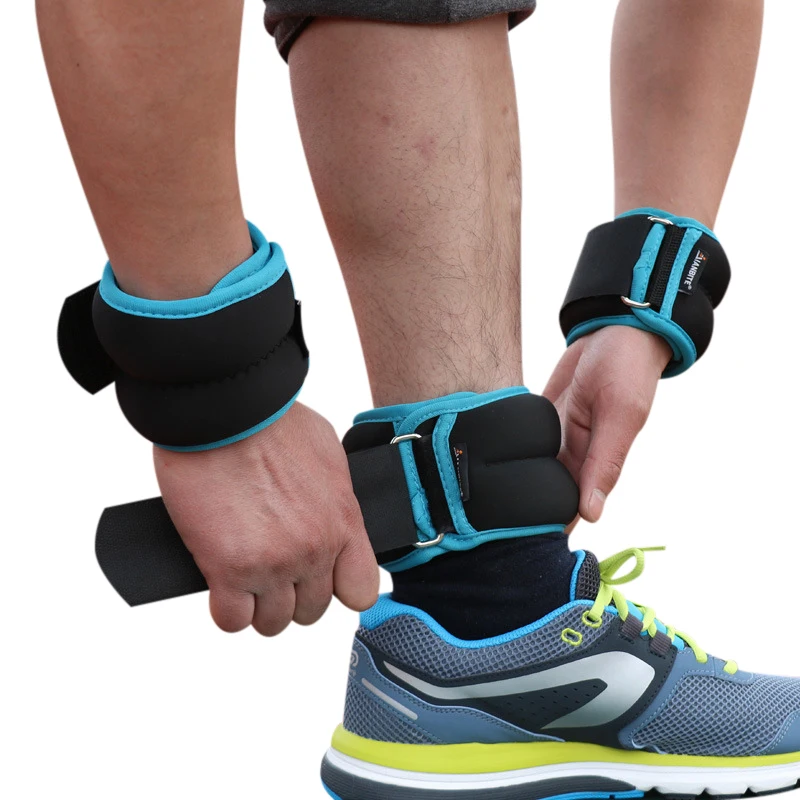 melhor 1 kg pair Ajustável Pulso Pesos do Tornozelo Saco De Areia De Ferro Pesos Cintas com Preenchimento de Neoprene para para o Exercício de Fitness Em Execução