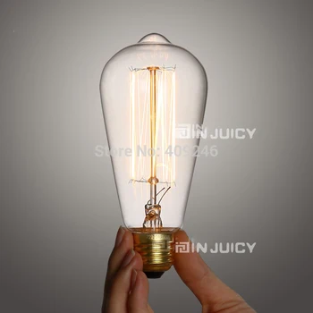 

Marconi Style Light Bulb Lamp Vintage Edison Reproduction 40 Watt 60 Watt Clear Glass Fireworks E27 ST64 AC110V Or 220V