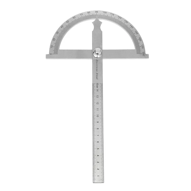

High Precision Stainless Protractor Round Head Angle Finder Craftsman Ruler 0-180 Degree 15cm Machinist Measuring Tool