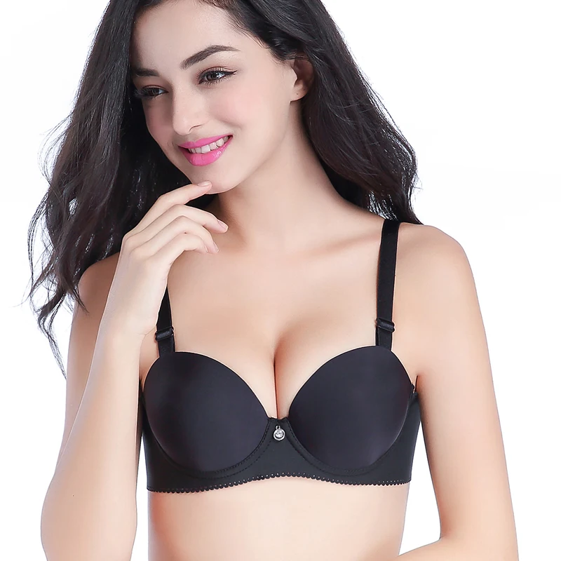 

Yenclie sexy Women Seamless Bra Push Up Padded High Quality Underwire 1/2 Cup Bra Super gather dress underwear women brassiere