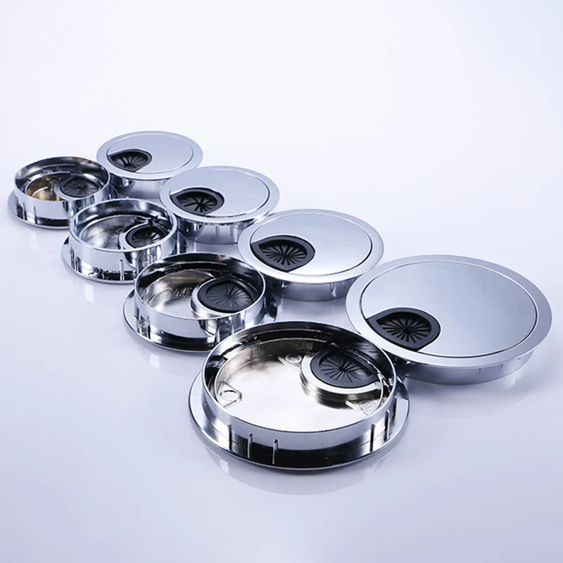 

Desk Cable Hole Cover Zinc Alloy Base Table Wire Outlet Port Computer Grommet Surface Line Box AI88