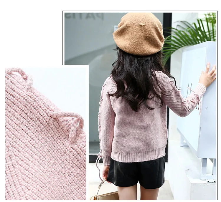 knitted big girls sweaters winter 2017 autumn knit sweaters for girls' school clothing solid pink brown long sleeve tops 5 6 7 8 9 10 11 12 13 14 15 16 years little big teenage girls  sweaters for children girls sweaters  (11)