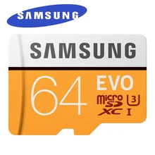 Samsung EVO MicroSD карты памяти 64 ГБ Class10 microSDXC U3 UHS-я c10 TF карты 100 МБ/с. 4 К HD для смартфонов Планшеты и т. д. с адаптером