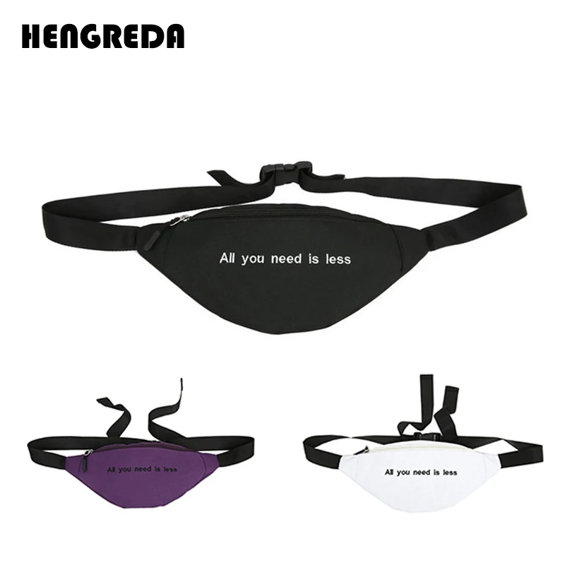 

2019 Women`s Belt Bag Harajuku Style Waist Bag Hip-hop Fanny Pack Hengreda Print Letter Hip Bum Pocket Pouch for Travel