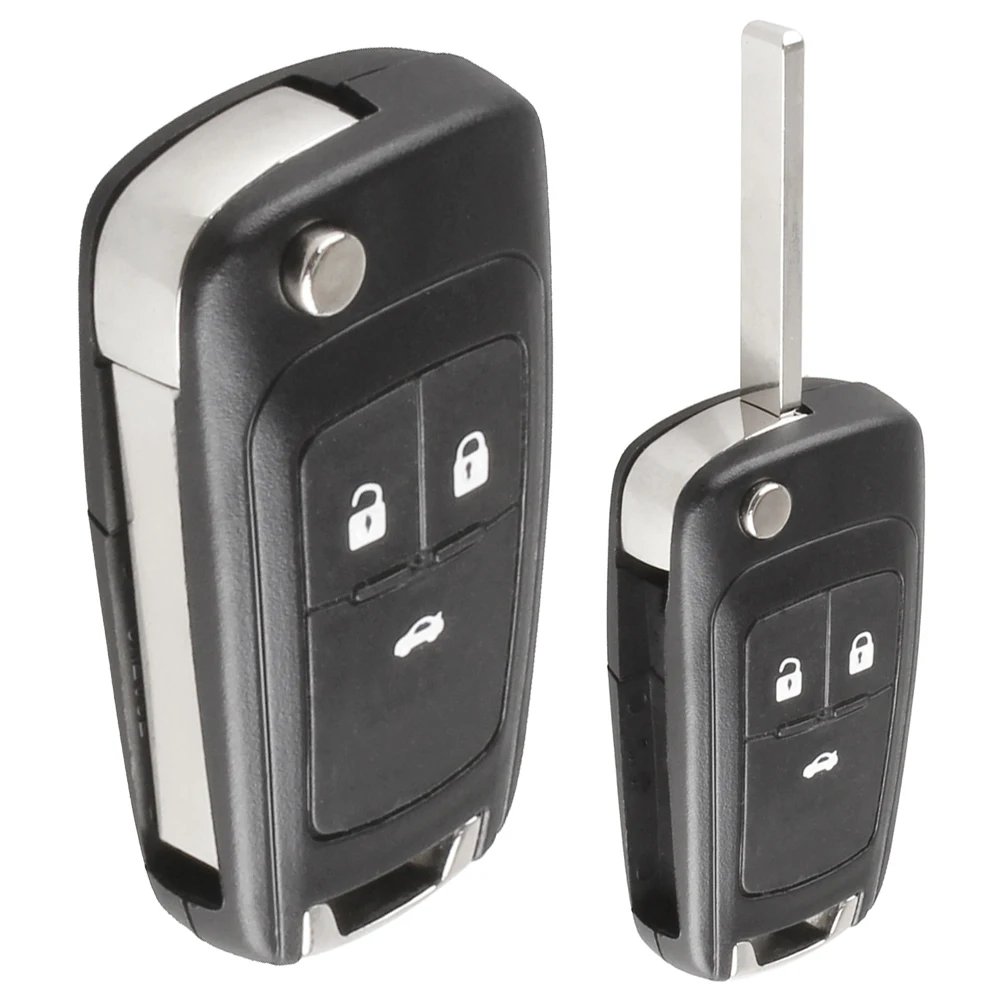 

Black 3 Buttons Replacement Key Remote Fob Shell Case No Chip with Uncut Car Flip Key for Opel Car Key Shell