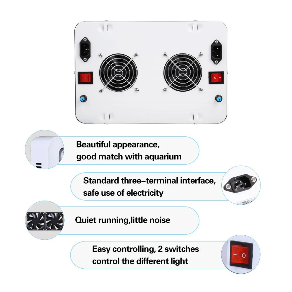 Aquarium plants Panel led Fish tank Dimmable lamp Marine lights Dimmer lighting Adjustable Led light for aquarium Ponds Garden (1)