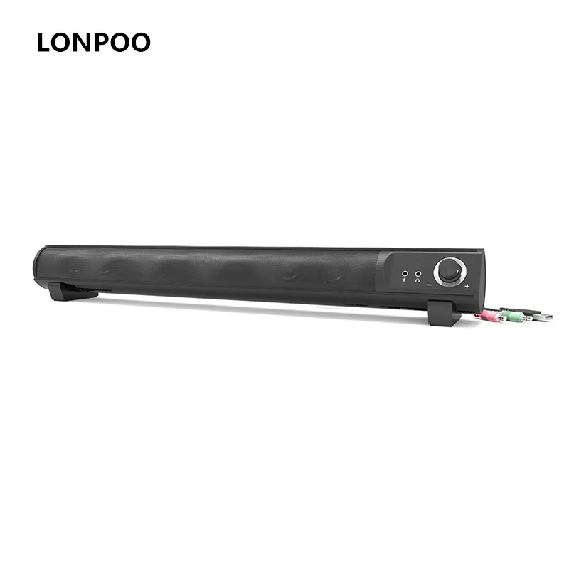 LONPOO Reproduktor USB zvuková karta pro počítač PC Telefon 10W přenosné reproduktory Sluchátka mikrofon Stereo zvuk Soundbar pro TV