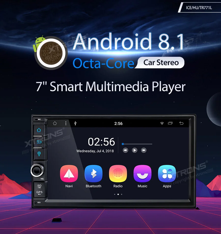 Sale 7" Android 8.1 Oreo OS Double Din Car Multimedia Two Din Car Navigation GPS 2 Din Car Radio with 4G/3G/WIFI Internet Support 1