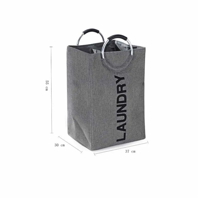 تقليد لون الكتان حقيبة الغسيل المزدوج طبقة المواد القذرة الغسيل تخزين لعب الأطفال تخزين المنزلية تخزين