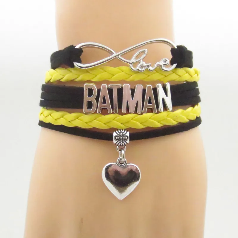 nice infinity love batman bracelets fashion batman bracelets hanging