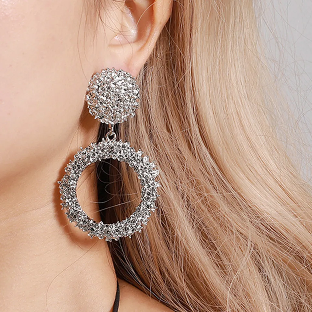 

Elegant Charm Boho Statement Big Geometric Round Drop Dangle Stud Earrings