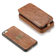 2017 New For IPhone 6p 6s Plus Case Genuine Coarse Crack Leather Vertical Flip Wallet Cover Multifunctional Phone Bags