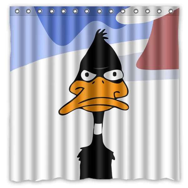 Bathroom Products Polyester Fabric Daffy Duck Printed Shower Curtains