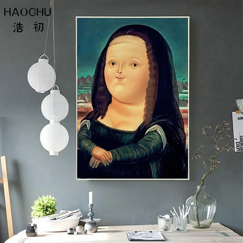 Classic Carton Art Figures Home Decorative Pictures A Cute Woman Wearing The Religious Clothing Smiling Paintings Canvas Posters | Дом и сад