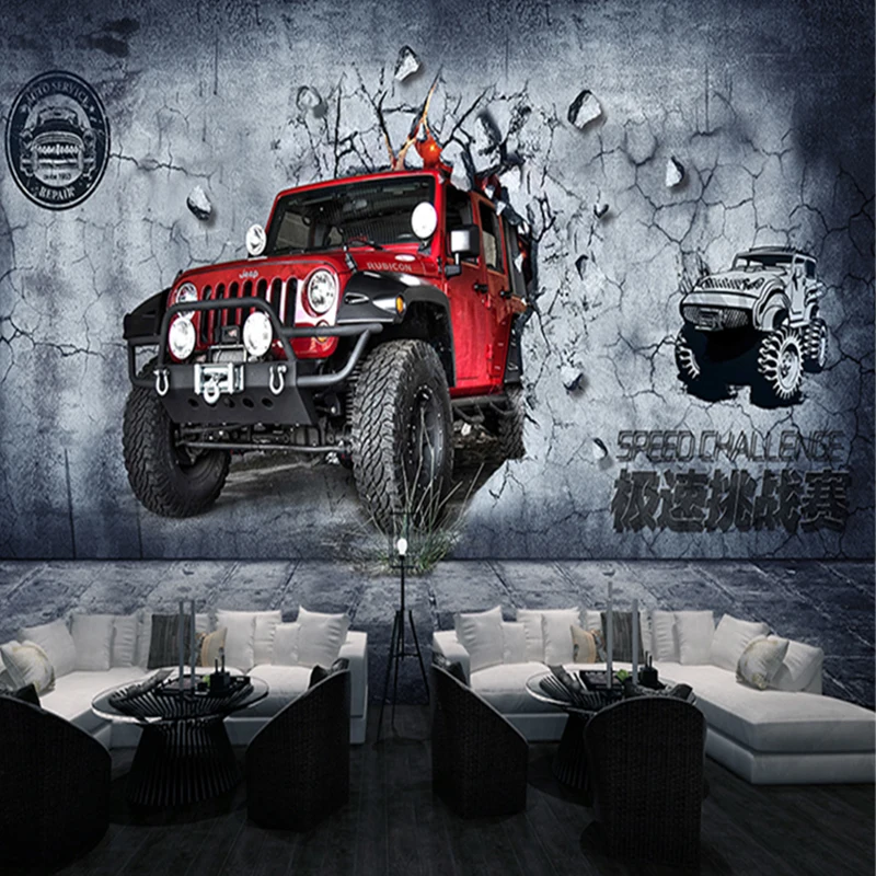 

Custom 3D Mural Wallpaper Vintage Motorcycle Car Fast And Furious Wall Paper 3 Type For Bar Living Room Sofa Backdrop Wallpaper