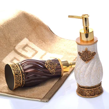 

Houmaid Creative Bathroom Accessories Resin Hotel Shower Shampoo Bottles Hands Liquid Soap Dispenser Portable Soap Dispensers
