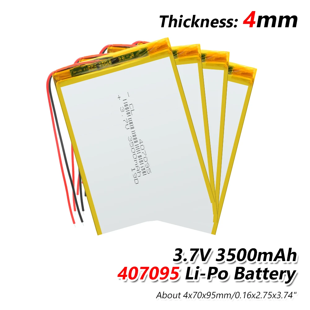 

407095 3.7V 3500mAh (polymer Lithium Ion Battery) Li-ion Lipo Battery For Tablet PC Car Navigation GPS MP3 MP4 MP5 E-book
