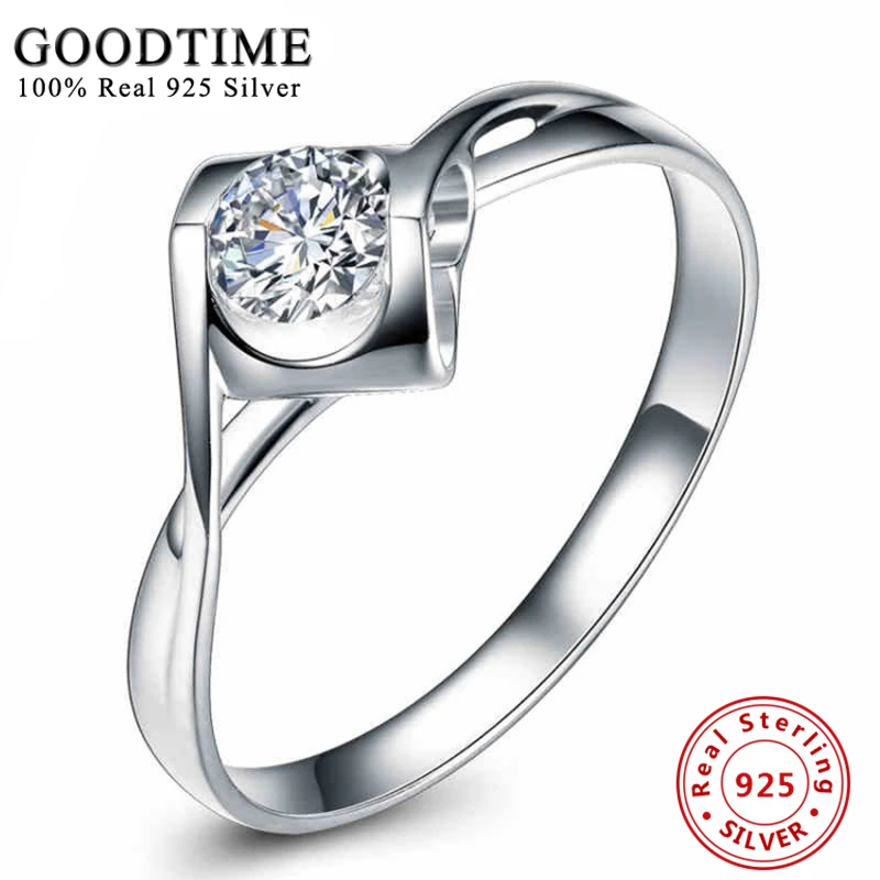 

Heart Finger Rings For Women Wedding 100% 925 Sterling Silver Jewelry 2016 New Zirconia Women Ring Silver 925 jewelry GTR035
