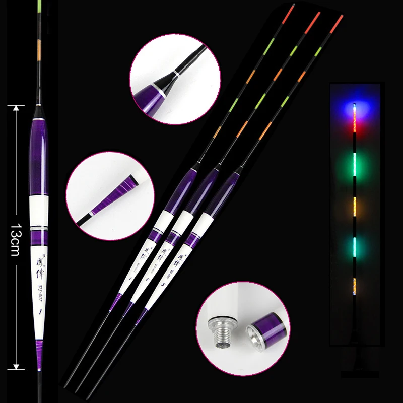 متوهجة الصيد يطفو 1-3 # ليلة ضوء مضيئة يطفو طوافة خشبية Flotteur بيكي الكارب سدادة Bobbers الصيد اكسسوارات أدوات