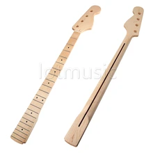 Guitar Neck 21 Frets Maple Fingerboard for Jazz Bass Guitar Neck Replacement Parts Black Dot Inlay Clear Satin