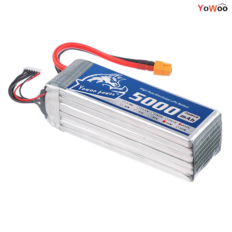 RC Lipo 2S 3S 4S 5S 6S FPV 450 500 Аккумулятор 7,4 V 11,1 V 14,8 V 18,5 V 22,2 V 5000mAh 50C Busrt 100C для радиоуправляемого вертолета дрона Акку