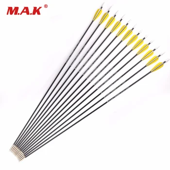 

6/12/24Pcs Spine 1000 Carbon Arrows Length 30 Inches Diameter 5mm Outer-type Tips Training Arrow for Archery Hunting