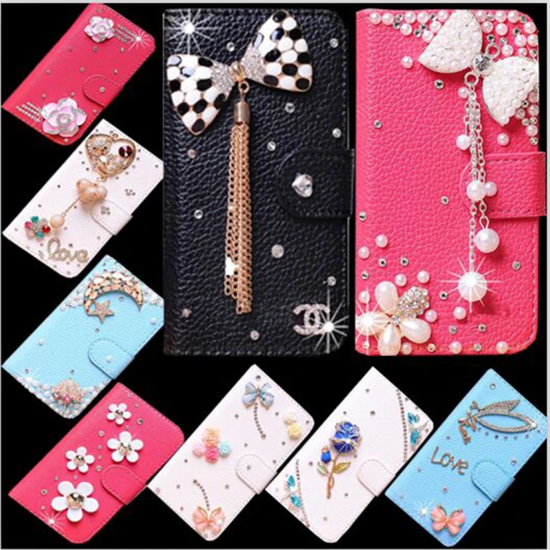 Diy ручной pu кожаный бумажник чехол для sony xperia l1 флип case с подставкой bling мобильный