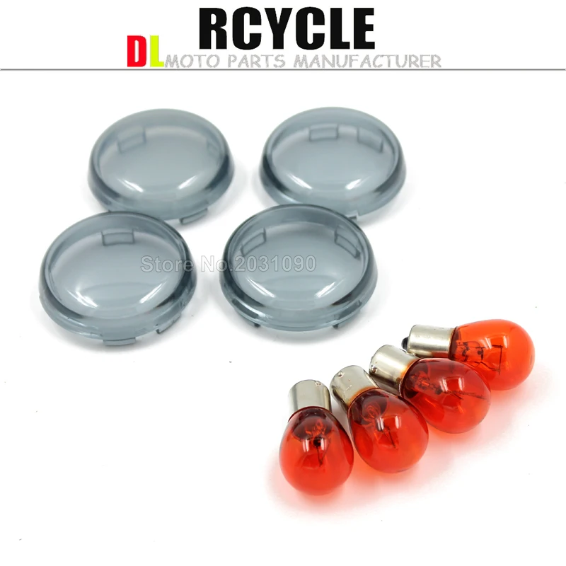 4x Smoke Turn Signal Lens bulbs For Harley Davidson Sportster 883 1200