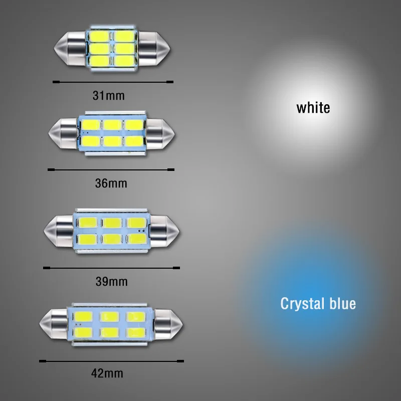 SAARMAT 2* шт. C5W Festoon-31mm-36mm-39mm-42mm светильник лампы для авто номерного знака Лампы Освещение для чтения в машине stylin